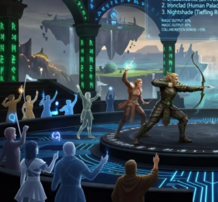 Metric Mate monthly fantasy RPG community event with glowing leaderboard